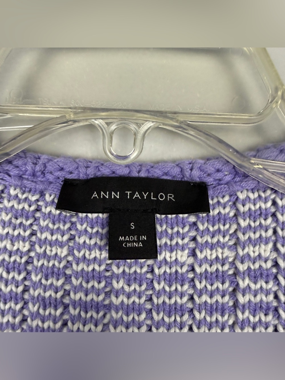 Ann Taylor 2024 Lilac Double Breasted Knit Sweater Jacket - Picture 4 of 5